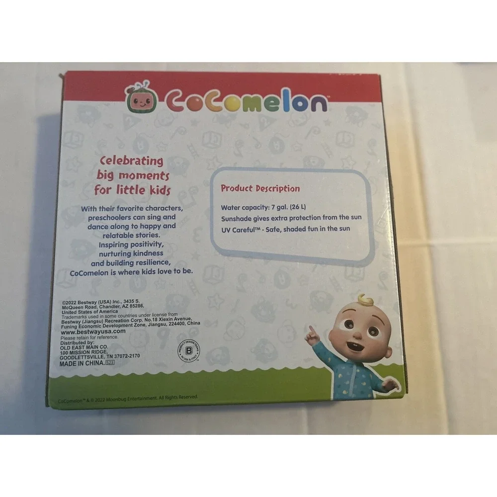 COCOMELON SHADED BABY POOL NEW IN BOX POOL BESTWAY TODDLERS 39.4